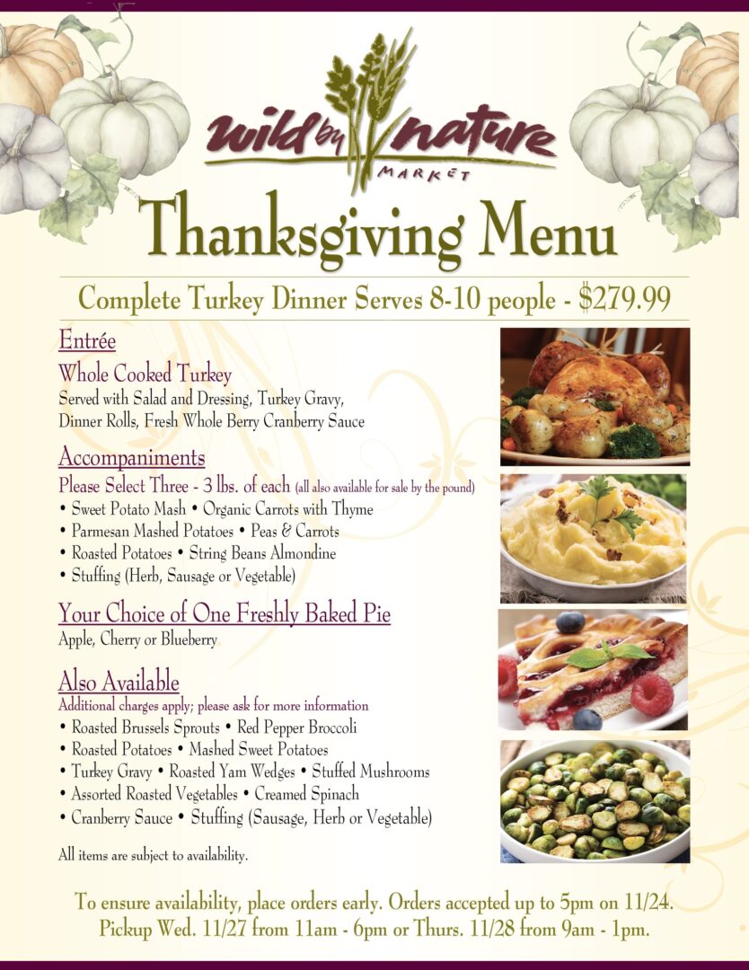 Thanksgiving 2024Menu